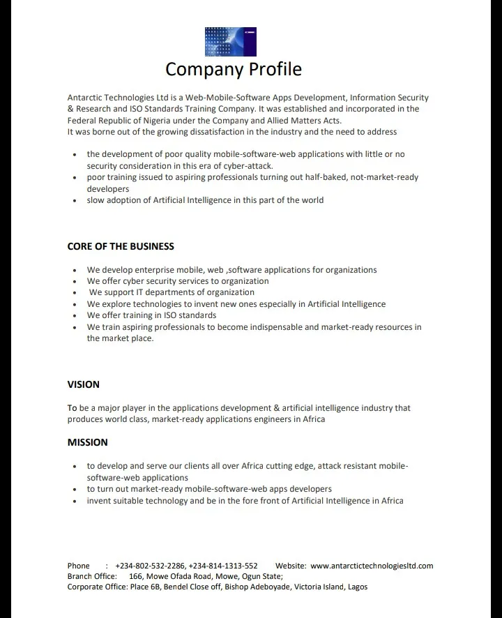Antarctic Technologies Limited (Ogun)