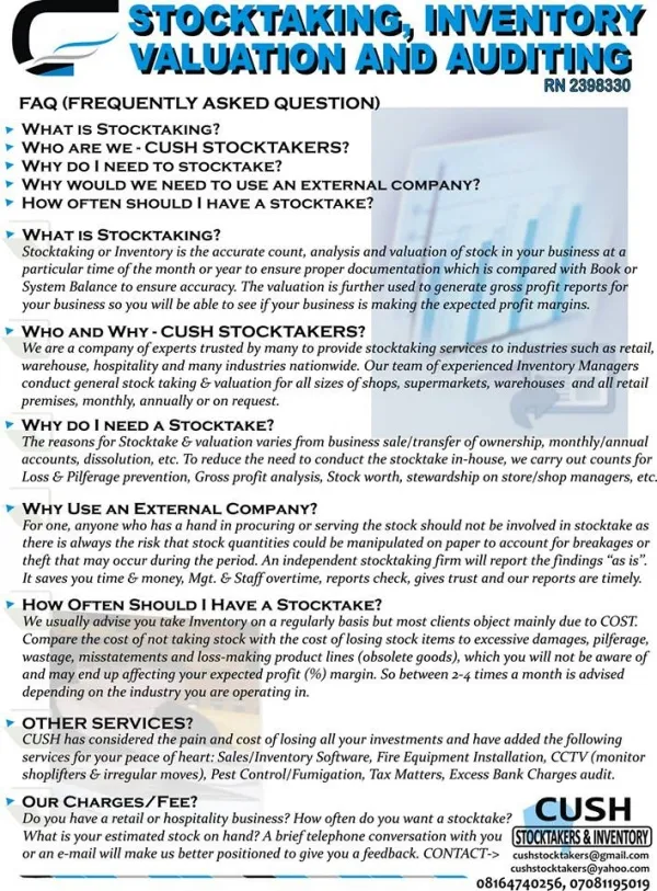 Cush Stocktakers & Inventory Managers