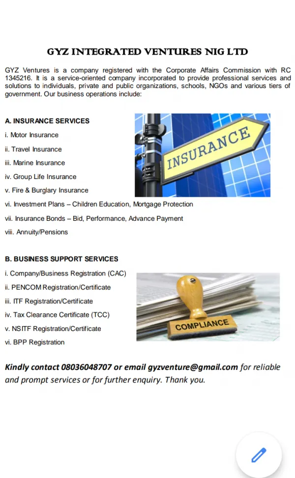 GYZ Integrated Ventures Nig Ltd