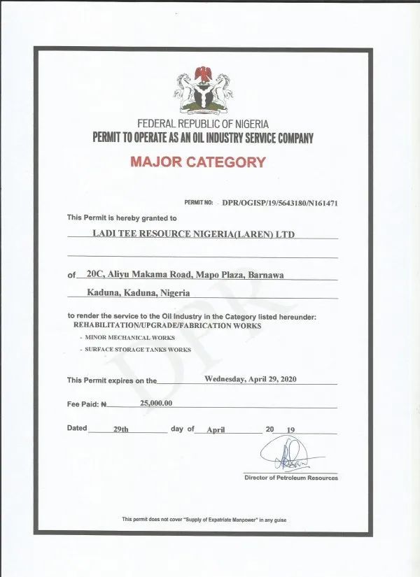 Ladi Tee Resources Nigeria (laren) Ltd logo