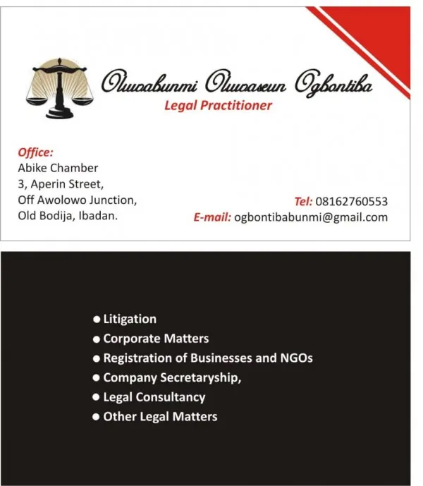 Oluwabunmi O. Ogbontiba Esq.