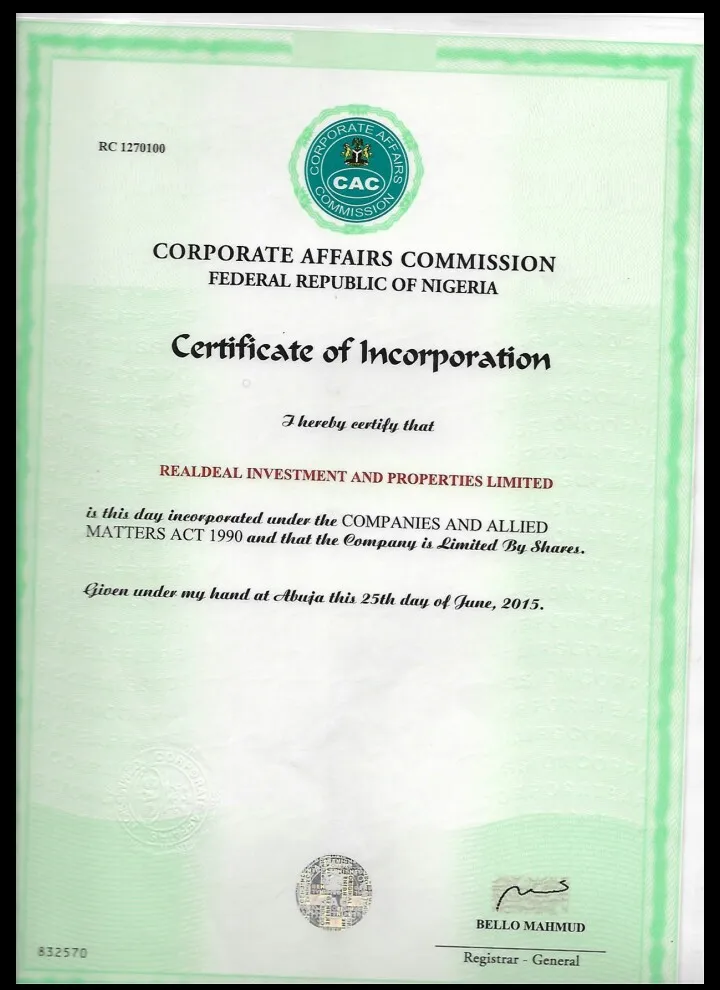 Realdeal Investment And Properties Limited