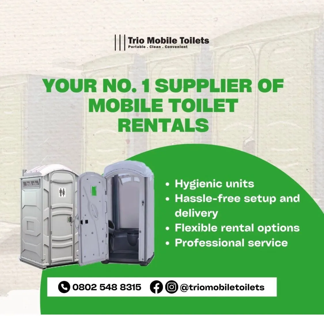 Trio Mobile Toilets